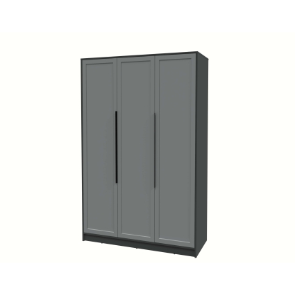 Шкаф распашной Тренд КТ-Ш3 (Антрацит ЛДСП/ Серый ЛМДФ) Ш1360 В2128 Г547 Шкаф распашной Тренд КТ-Ш3 (Антрацит ЛДСП/ Серый ЛМДФ) Ш1360 В2128 Г547